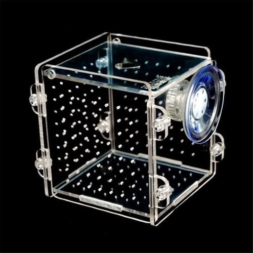 New Aquarium Acrylic Fish Bowls Tank Breeding Isolation Box With Sucker For Baby Fish Hatchery Rooms Incubator Reptile Cage
