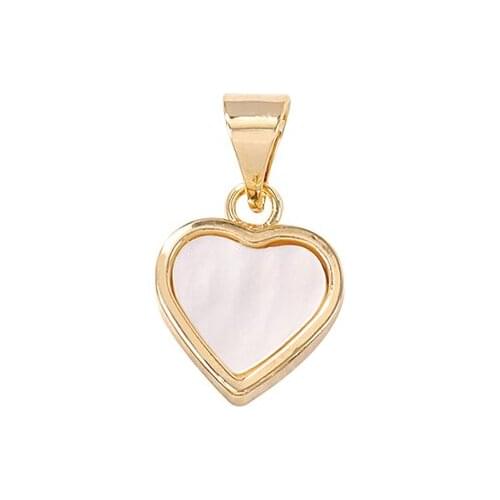 Factory Wholesale Gold Color Brass Heart Charms Pendants Necklace Bracelet Earring Diy Jewelry Making Supplies Accessories
