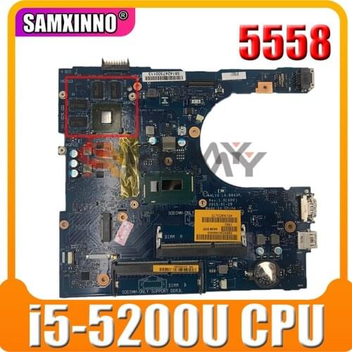 Original Laptop motherboard For DELL Inspiron 5558 i5-5200U Mainboard CN-0H23N7 0H23N7 LA-B843P SR23Y N16V-GM-B1 DDR3