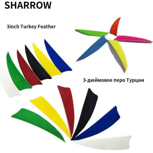 30pcs Arrow Feather 3inch Natual Turkey Feather Handcraft Fletching Hunting Feather arco e flecha for Carbon Fiberglass Arrows