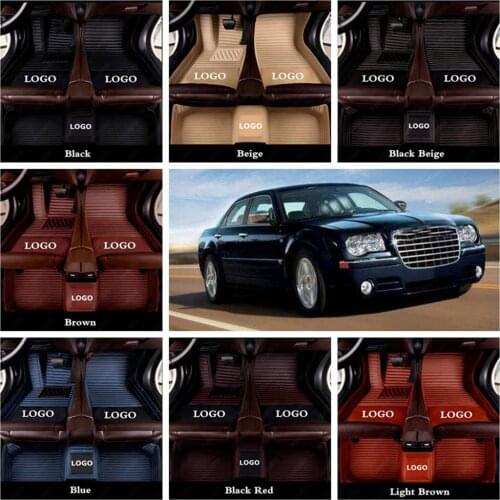 Custom Luxury Leather Car Floor Mat for Chrysler Grand Voyager 300C Automobile Carpet Cover Car Foot Mats Auto Floor Mats