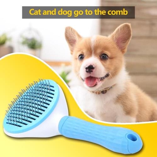 Pet Comb Self Cleaning Brush Professional Grooming Brush for Dogs and Cats,Quick Clean Short and Medium Hair Removal Accessories