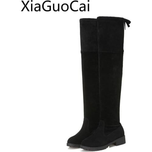 Over The Knee Women Boots Female Elastic Winter High Boots Was Thin with Long Tube Rider Boots