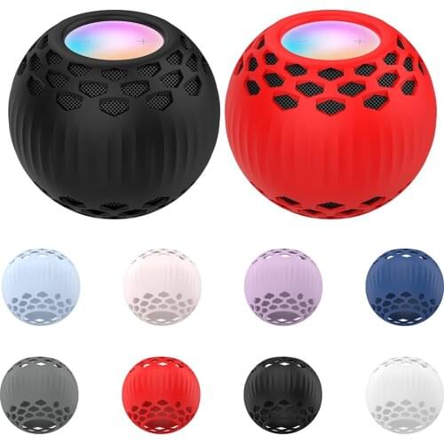 Silicone Speaker Case Soft Protective Shell Anti-Fall Shockproof Audio Protector Cover for Apple Homepod Mini Speaker