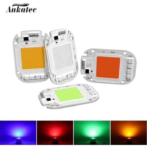 LED COB Lamp Pearl 50W AC110V AC220V Smart IC LED Chip DIY For LED Floodlight Decoration Red Green Blue Yellow
