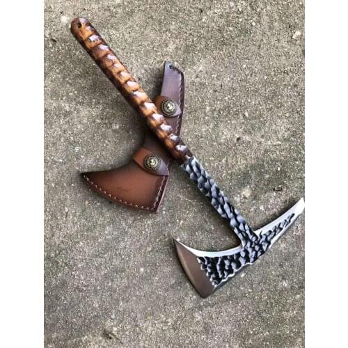 Survival Hunting Tomahawk Axes Hatchet Camping Hand Fire Stainless Steel Axe Boning Knife for Chopping Meat Bones