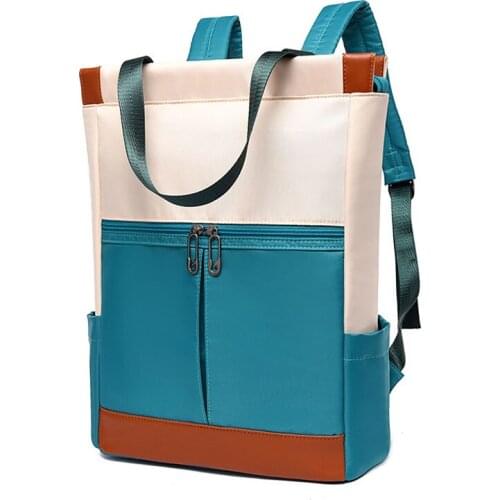 Large capacity Travel womens backpack 14 inch laptop Backpack Fashion stitching girl handbag shoulder Anti theft women bag