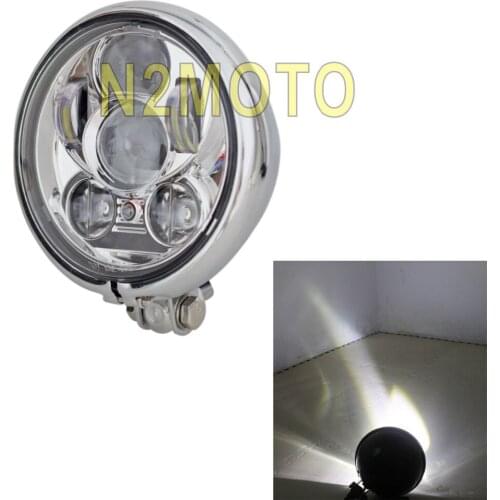 High Quality 5.75" Chrome HL/LO DRL Motorcross 6PCS LED Headlight Running Lamp for Harley Bobber Chopper Cafe Racer