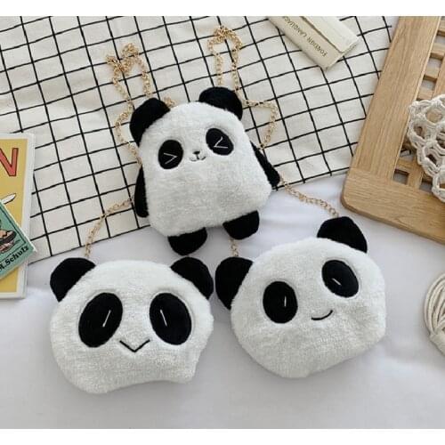 Female Messenger Bags New Design Chain Plush Bag Cute Cartoon Panda Doll Crossbody Bag For Women Сумка Женская Сумка Через Плечо
