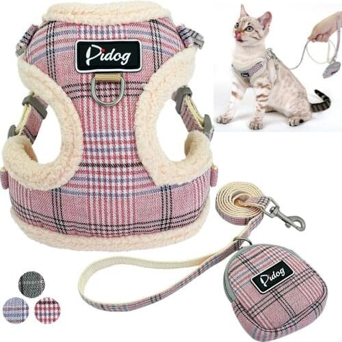 Soft Dog Cat Harness Vest No Pull Padded Adjustable Puppy Harness Leash Set Puppy Walking Chain Lead For Small Medium Dogs Coat