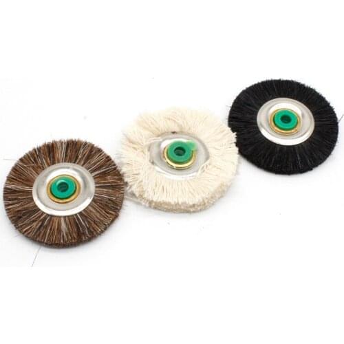 10PCS Brown Horse Hair Jewelry Polishing Brush 48MM Soft Abrasive Brush Jewelry Tools