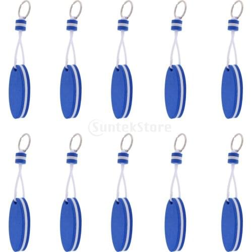 10 Pieces Yachting Boating Sailing Drifting Rafting Floating Key Chain Key Ring- Surfboard Shape Blue