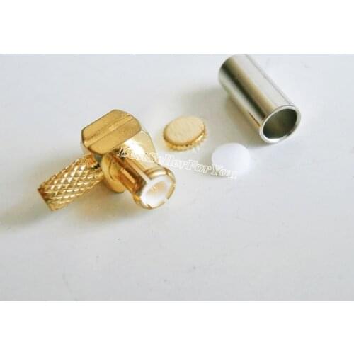 10X MCX Male Plug Right Angle 90 Degree Crimp For RG174 RG316 LMR100 Cable RF Connector