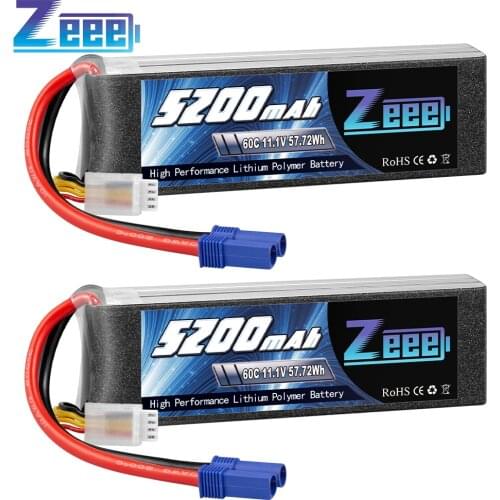 2units Zeee 3S LiPo Battery 11.1V 60C 5200mAh with EC5 Plug Soft Case for RC Plane Airplane Quadcopter Car Boat