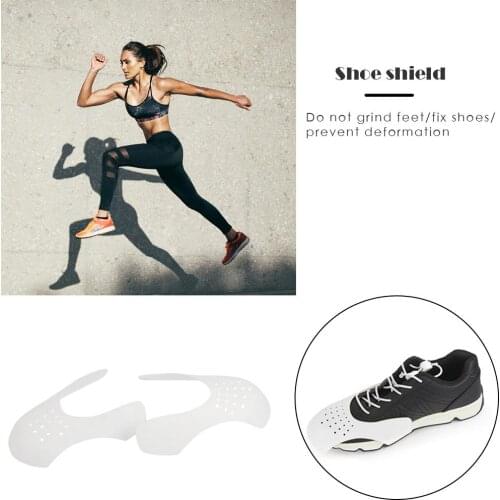 2 Pairs Shoes Shield No Grinding Feet Prevent Deformation for Sneaker Washable Anti Crease Wrinkled Fold Shoe Support