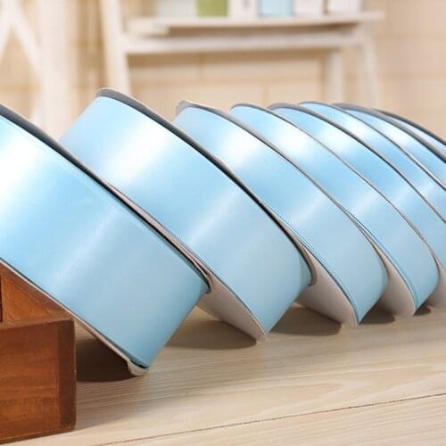 25Yards/Roll Light Blue Grosgrain Satin Silk Ribbons DIY Artificial Roses Crafts Supplies Sewing Accessories Scrapbooking Ribbon