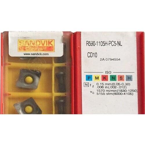 5 PCS CARBIDE INSERT R590-1105H-PC5-NL CD10