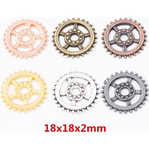 50 pieces of retro metal zinc alloy gear pendant for DIY handmade jewelry necklace making 7826