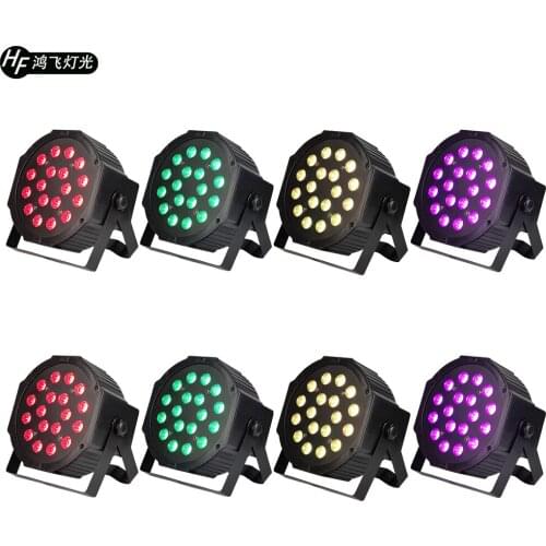 8 PCS / 18x3w Led Par Light RGB 3in1 Full Color KTV Wall Washer DMX512 Stage Light DJ LED