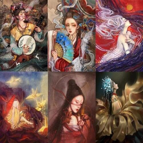 5D Diamond Painting Chinese Woman Picture Full Square/Round Diamond Embroidery Beauty in Costume Cross Stitch Gift Kits Decor