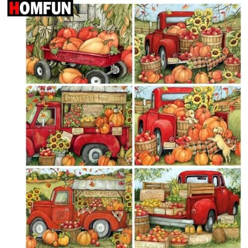 HOMFUN Diamond Painting Full Square/Round Diamond "Farm landscape fruit" Pattern Embroidery Cross Stitch 5D Rhinestone Painting