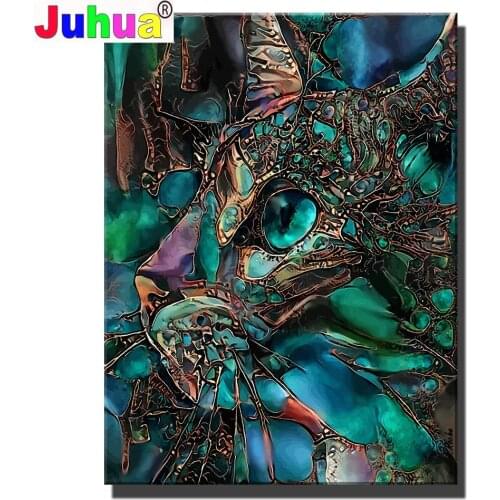 Diamond painting Colorful Cat 5d art diy cross stitch cartoon Animal Pet modern decorative full square round diamond mosaic