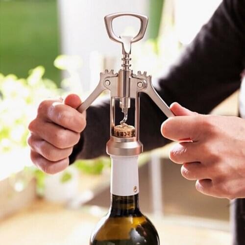 Zinc Alloy Metal Bottle Opener Red Wine Corkscrew Bottle Handle Pressure Opener Corkscrews Essential Tools for Bars