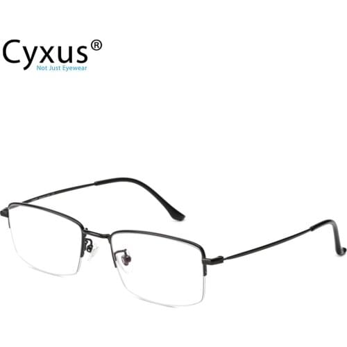 Cyxus Blue Light Blocking Computer Glasses for Men WomenEye Strain Relief Half Frame Clear Lens Rectangle Eyewear 8732
