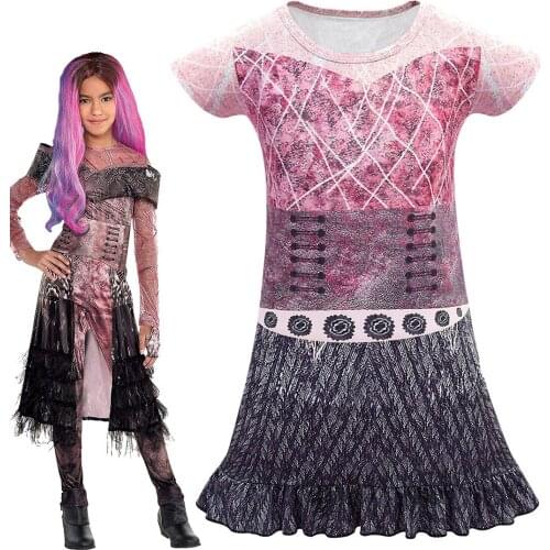 Girls Kids Descendants 3 Pyjama Cosplay Nightie Dress Cartoon Sleep Wear Print Nightgown Pajama Nightie Princess Nightwear Dress