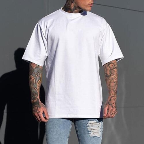 Muscleguys Oversized T shirt Men Gym Bodybuilding and Fitness Loose Casual Lifestyle Wear T-shirt Streetwear Hip-Hop Tshirt