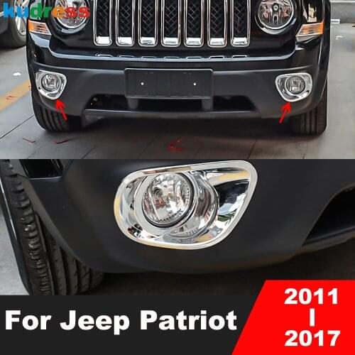 For Jeep Patriot 2011 2012 2013 ABS Chrome Front Fog Light Cover Trim Molding Garnish Lamp Fog light Accessories 2pcs