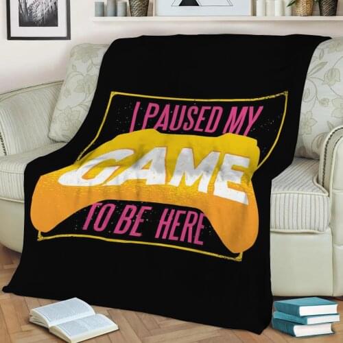 Gaming Saying Gamer Gift Throw Blanket Print on Sherpa Blankets Soft for Sofa Customized DIY Plush Thin Quilt