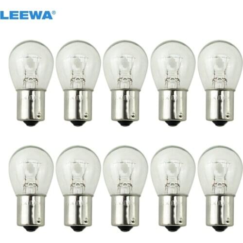 LEEWA 10pcs 24V 1156 BA15S S25 P21W Auto Clear Glass Lamp Turn Tail Bulb Truck Bus Indicator Halogen Lamp #CA1226