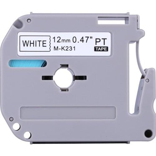 Label Tape Compatible for Brother M Series Label Tape Cartridge M-K231 MK231 M231 12mm x 8m 1/2" x 26.2ft