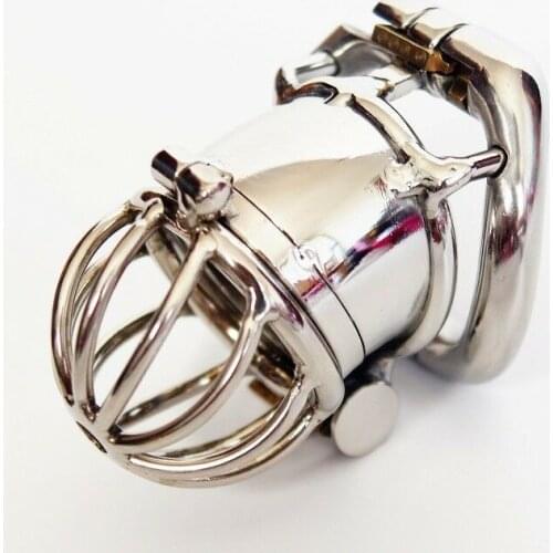 Stainless Steel Male Chastity Cage Mens Locking Belt Restraint Device CC159-1 Toys Cock Cage Cock Rings