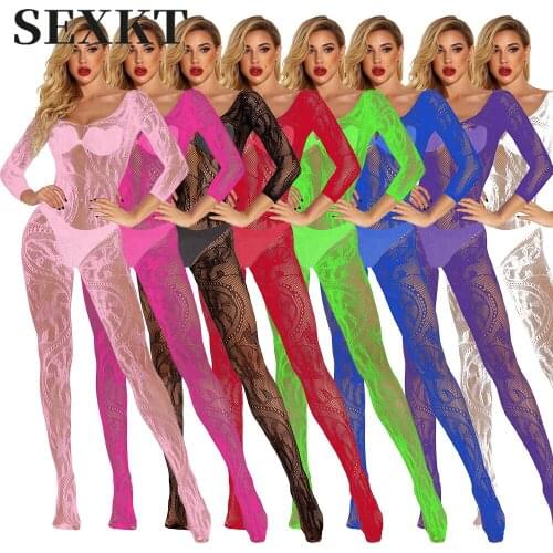 New European and American One-Piece One-Piece Fishnet Clothes Big Dragon Pattern Open-End Free Sexy Lingerie Glitter Tights CN