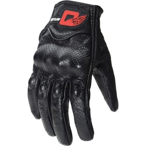 New Motorcycle Genuine Leather Gloves Racing Gloves Armor Gloves Porous Hidden Shell Full Finger Stretchable Breathable Men M-XL