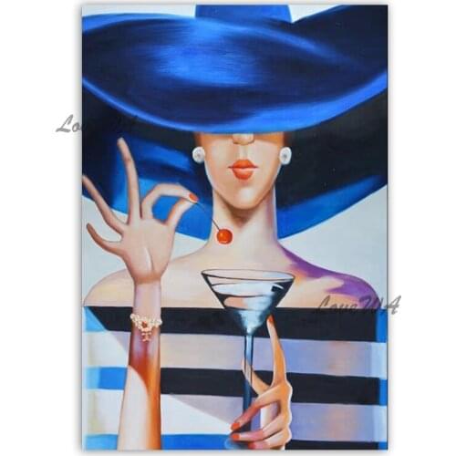 Sexy Lady 100% Hand-painted Woman Portrait Oil Painting Unframed Cartoon Figure Paintings Wall Art For Living Bedroom Decoration