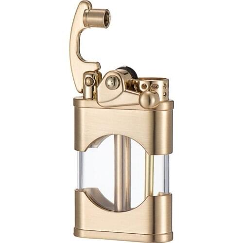 Zorro Transparent Oil Bin Brass Rocker Kerosene Lighter Creative Personality Mens Convenient Smoking Accessories Gadget