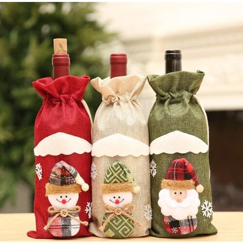 Christmas champagne red wine bottle set wine bottle bag table decoration christmas jewelry
