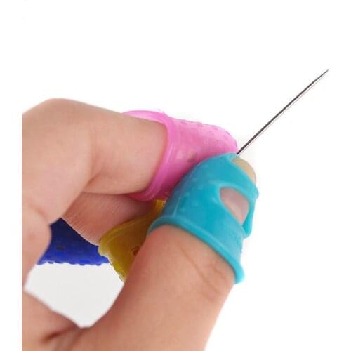 KOKNIT 3size Silicone Thimble Tip Finger Tip Protection For Withnail Diy Sewing Needlework Accessory Random Color