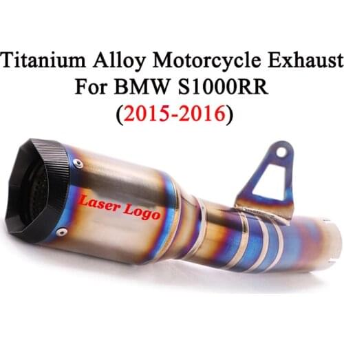 Slip On For BMW S1000RR 2015 2016 Motorcycle Modify Exhaust Muffler Titanium Alloy Exhaust Escape Moto Middle Link Pipe