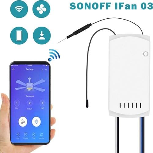 SONOFF IFan03 Wi-Fi Ceiling Fan And Light Controller Support A 433mhz RF Remote Control By App Ewelink