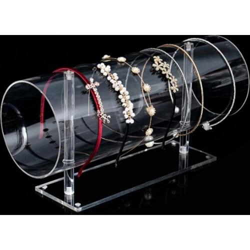 Acrylic Headband Hoop Headband Storage Rack Hairpin Tube Jewelry Display Stand Jewelry Frame Wall Hair Accessories Display Props