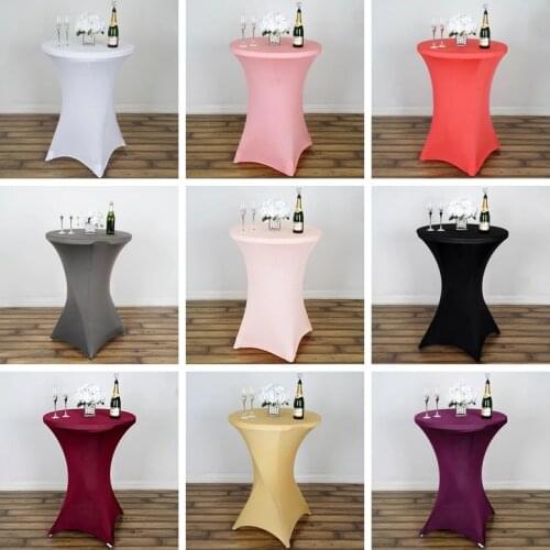 High Top Cocktail Table Cover Spandex Lycra Wedding Party Table Covers Round for Folding Tables