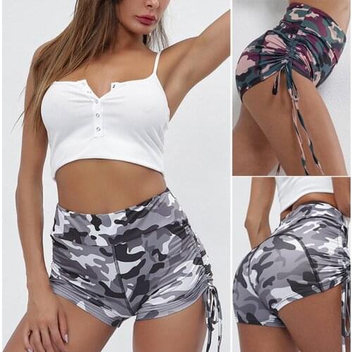 Women Yoga Sport Running Shorts Leggings Camo Stretch Fitness Clothes Jogging Workout Shorts