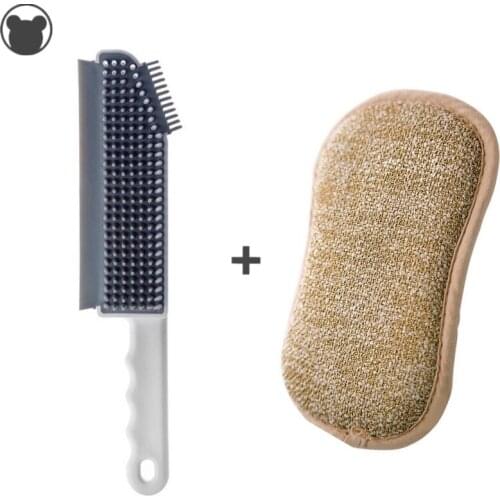 2PCS Cleaning Brush floor bathtub brush for kitchen&bathroom glass household tool Sponge brush silicone microfiber accessories