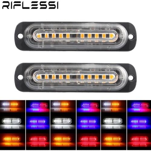 2 x 12V 24V Stroboscopes For Auto Car Flashing Lamps Ambulance Police Lights Motorcycle Truck Warning Signal Side Light Red Blue
