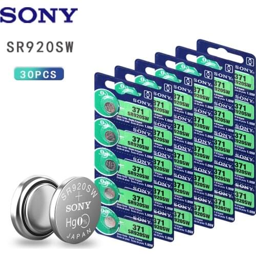 30pcs SONY 45mAh AG6 371 SR920SW LR920 171 370 371 L921 LR69 SR920 SR69 1.55V Button Cell watch Coin Silver Oxide Battery