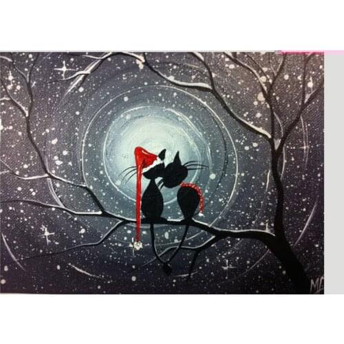 Diy Diamond Embroidery Cross Stitch Kits Diamond Painting Christmas Birthday Special Gift Animal Cat Lover Needlework Decorative